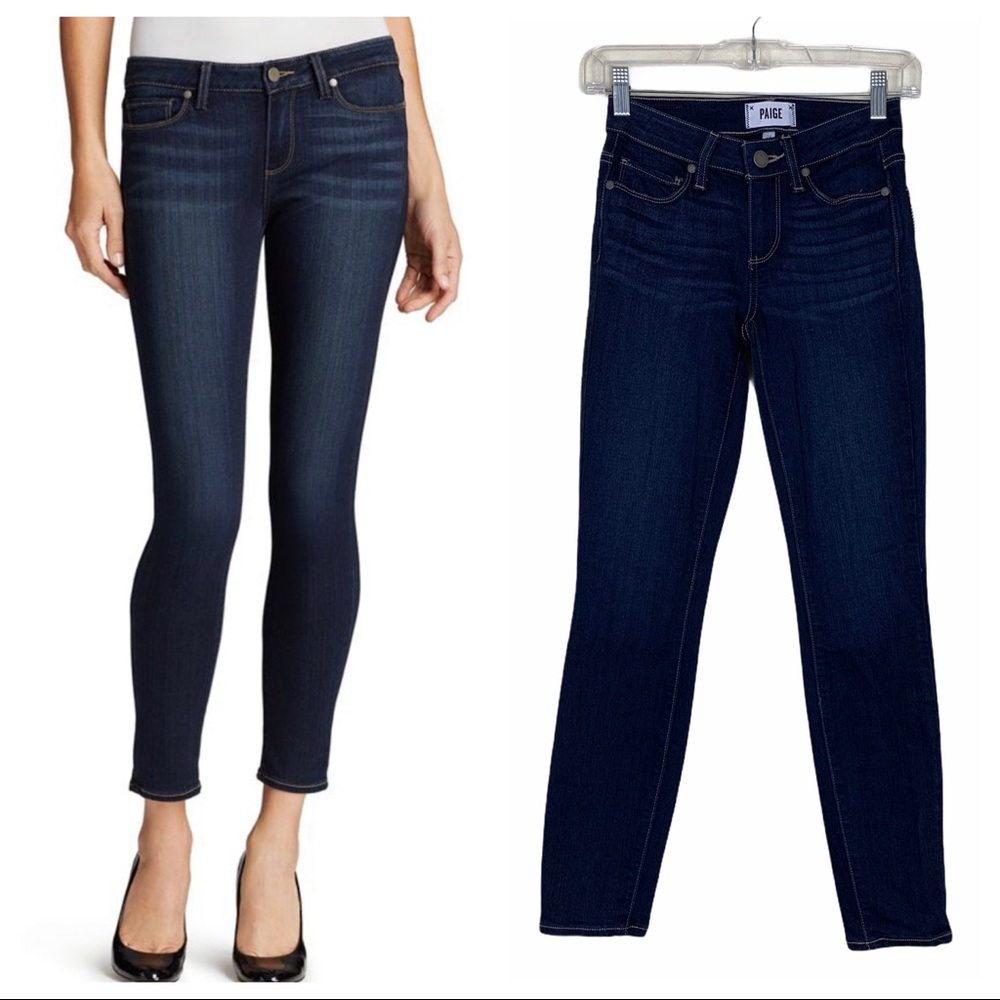 Paige Verdugo Ankle Skinny Dark Wash Midrise Jeans